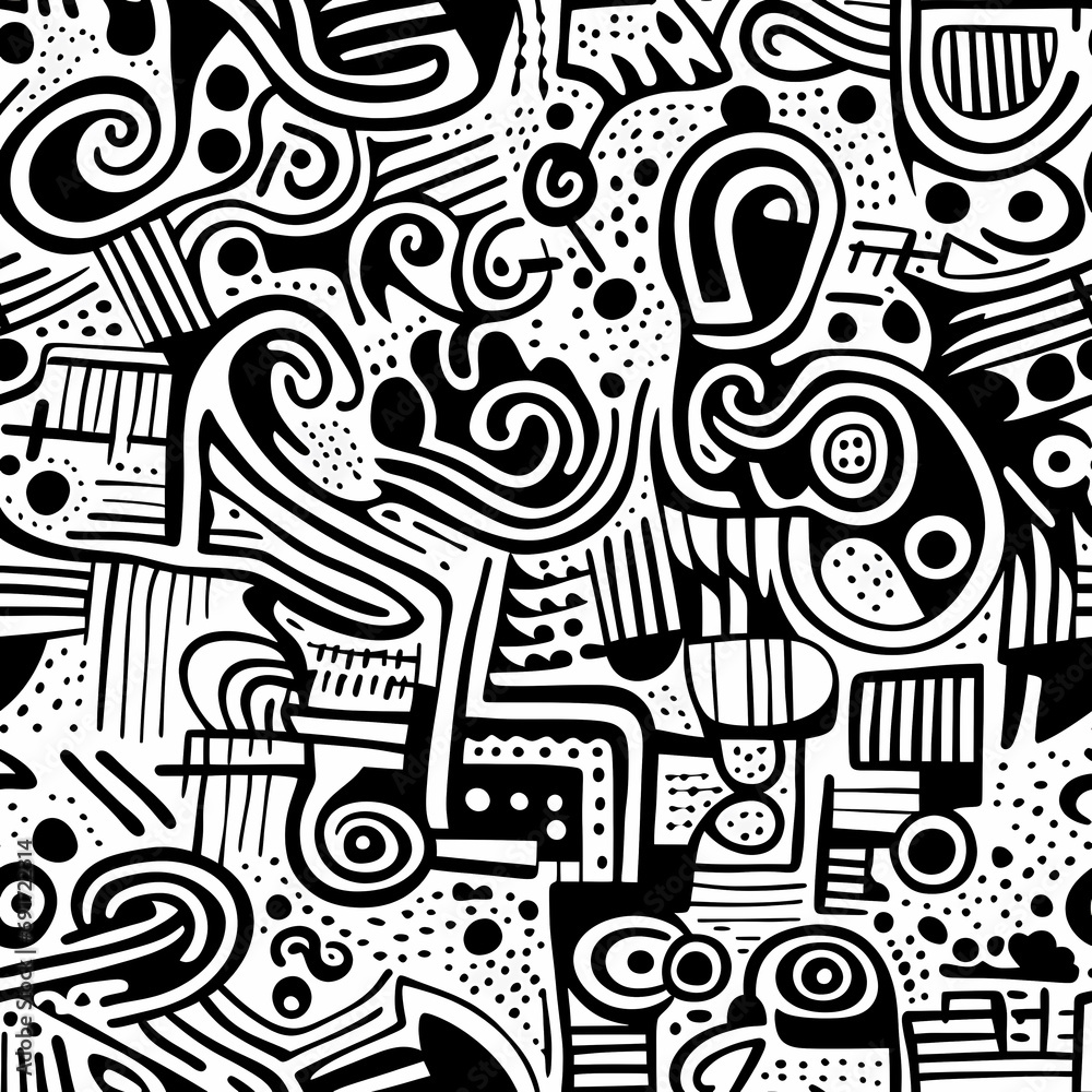 seamless pattern , graphic black and white