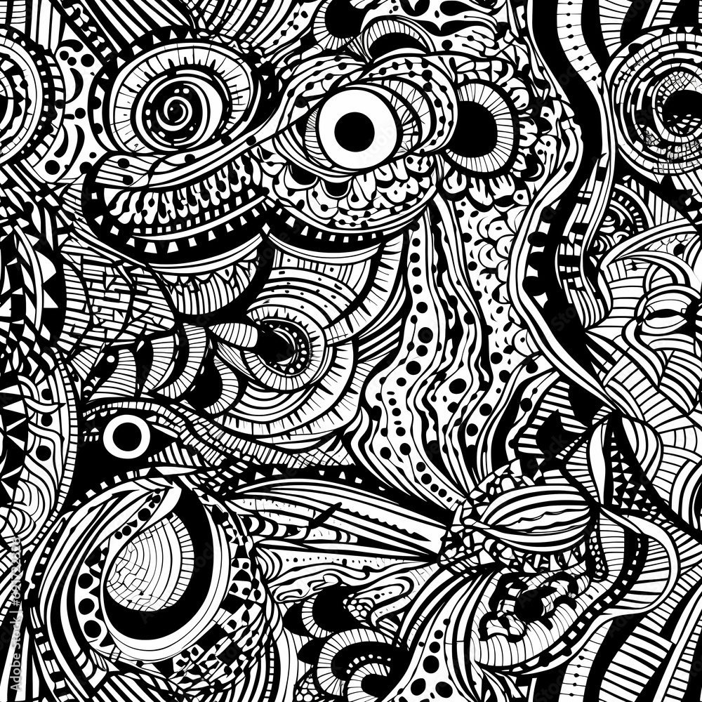 black and white seamless pattern