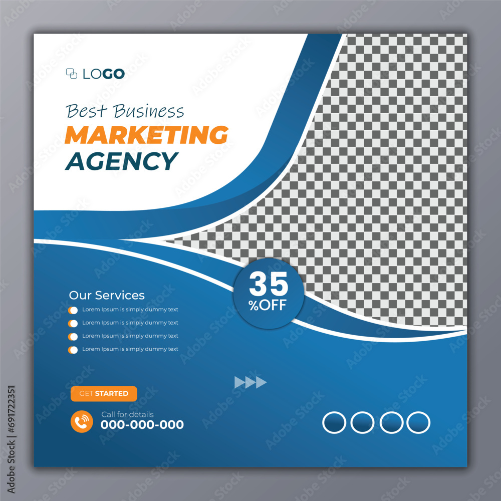 Digital marketing agency and corporate business instragram social media post template banner