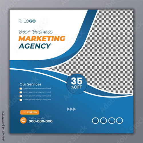 Digital marketing agency and corporate business instragram social media post template banner