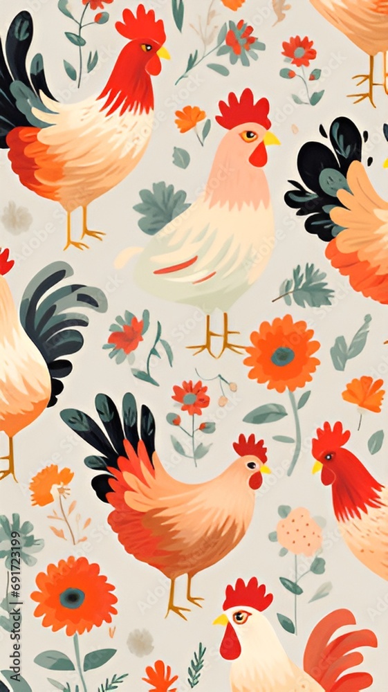 Chicken pattern image Chicken pattern image