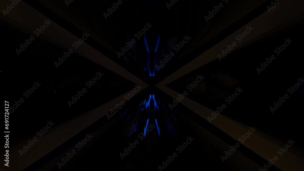 Tube motion. Neon glowing tube, motion through tunnel. Abstract background.