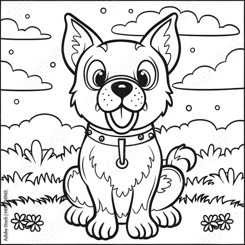 Dog Coloring Pages Dog Character For Coloring Book adult kids 