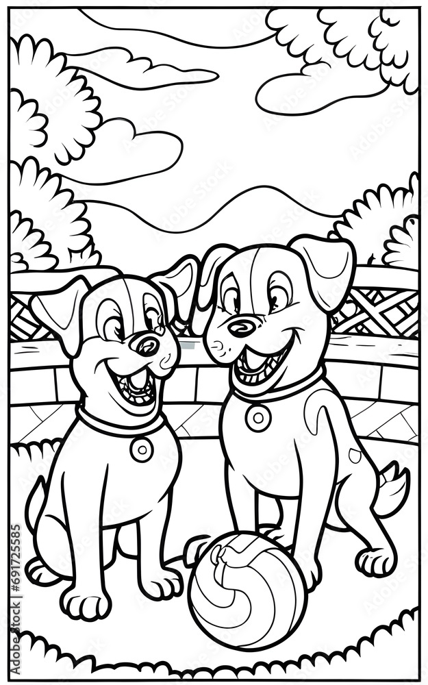 Dog Coloring Pages Dog Character For Coloring Book adult kids 
