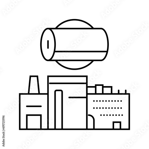 pulp mill paper line icon vector. pulp mill paper sign. isolated contour symbol black illustration