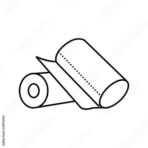 toilet roll paper towel line icon vector. toilet roll paper towel sign. isolated contour symbol black illustration