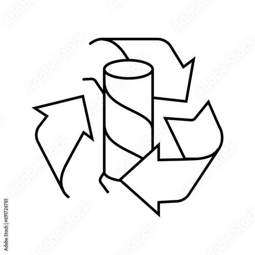 recycling paper towel line icon vector. recycling paper towel sign. isolated contour symbol black illustration