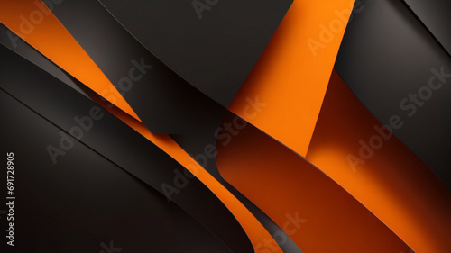 暗い六角形の炭素繊維の背景にオレンジ色の発光線とハイライト。テクノロジー、スポーツ、未来的、モダン、豪華な抽象的な背景。暗いハニカム テクスチャ グリッド。 photo
