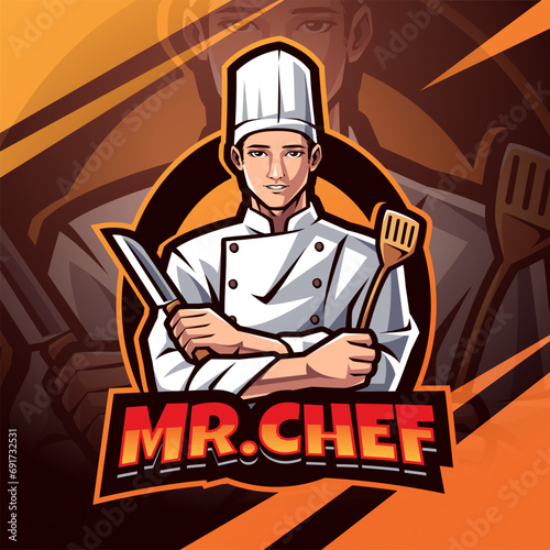 Mr.chef esport mascot logo design