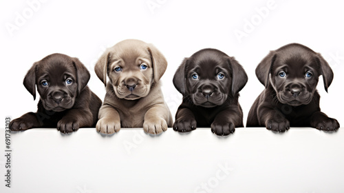 Adorable puppies  isolated on white