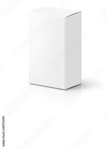 Blank box on white background with Reflection photo
