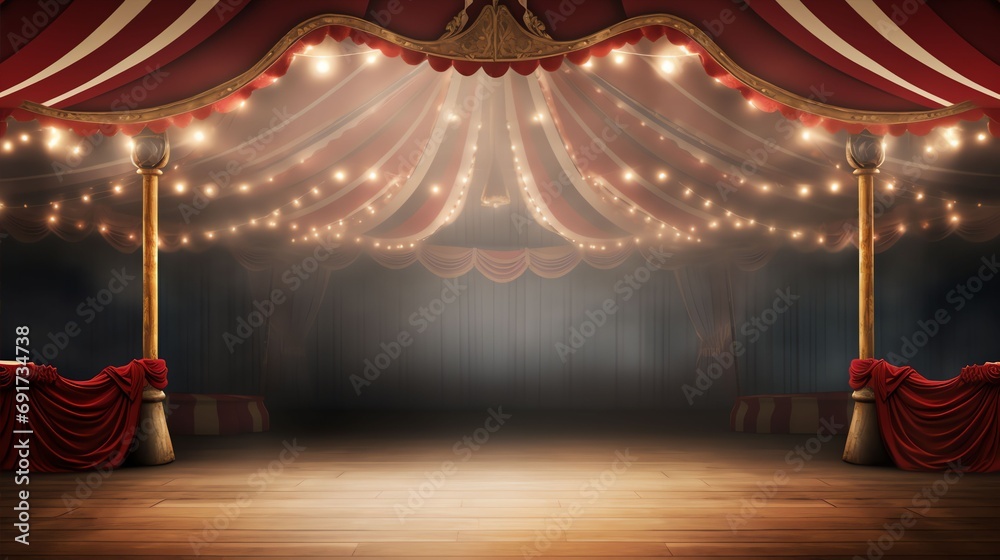 Circus frame background circus tent background with copy space - obrazy, fototapety, plakaty 