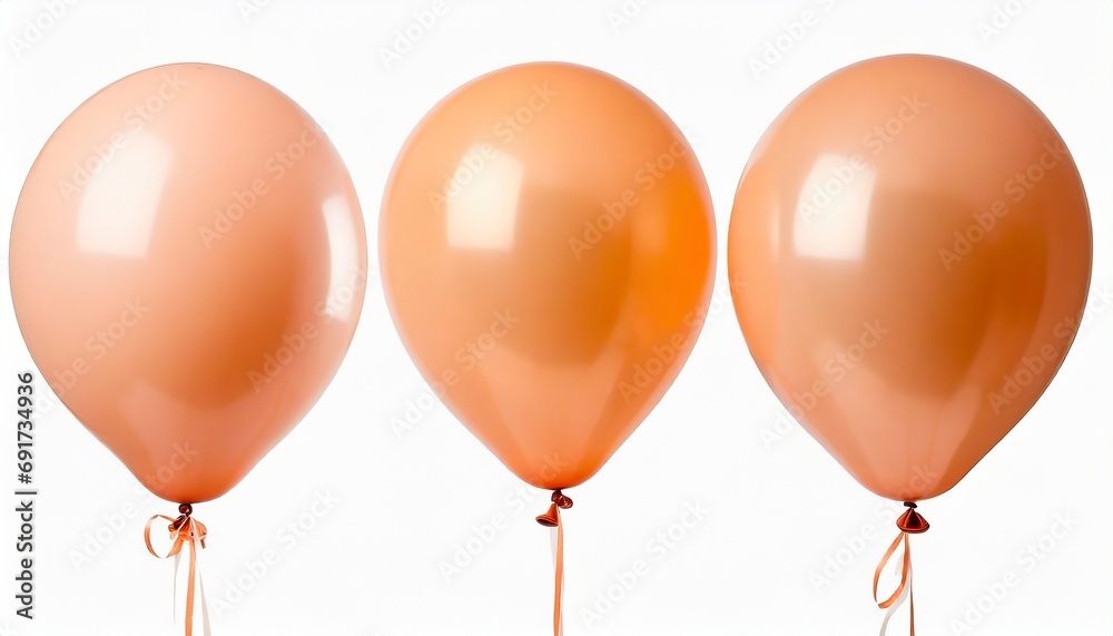 Inflatable balloons in Peach Fuzz color, background with selective focus and copy space Inflatable balloons in Peach Fuzz color, background with selective focus and copy space