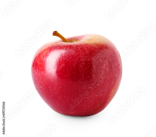 One ripe red apple isolated on white