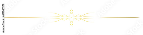 Thin vintage horizontal lines for Baroque decoration. Golden lines.