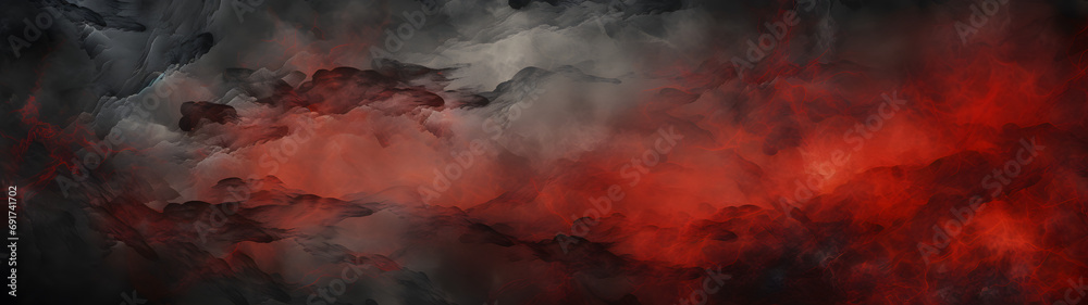 A mesmerizing abstract painting of swirling red and black smoke, evoking the untamed power of nature's raw beauty