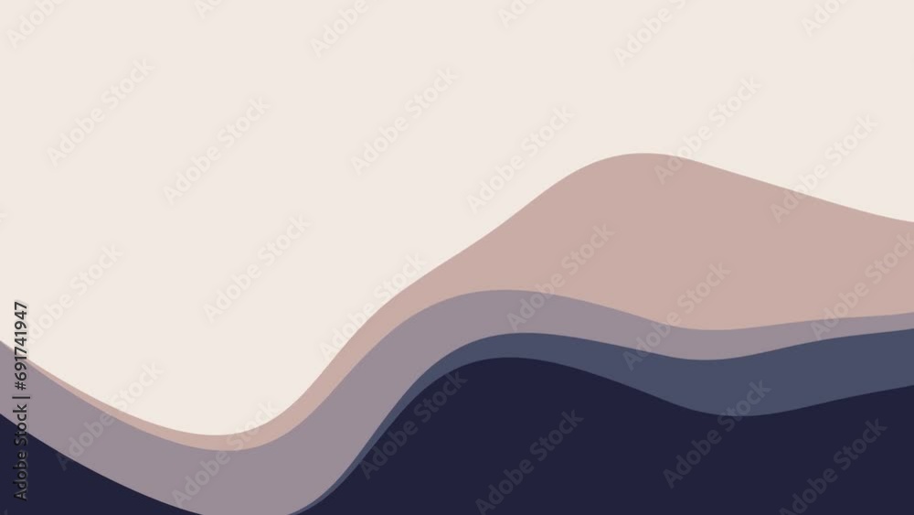 Abstract Smooth wave motion background with geometric shapes. Digital abstract flow wave seamless loop animation. Animated background. 4k