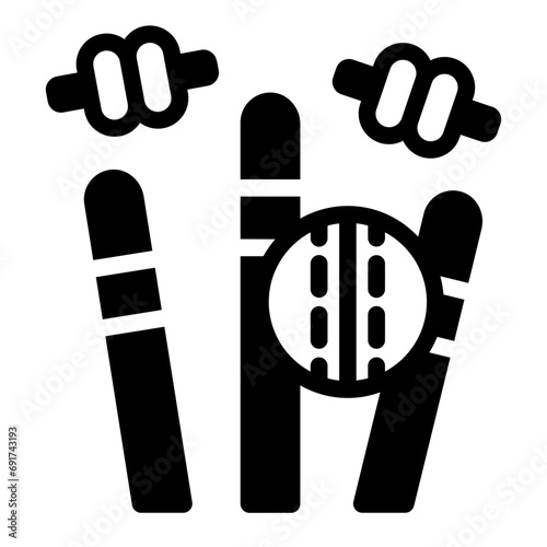 Stumps with cricket ball icon