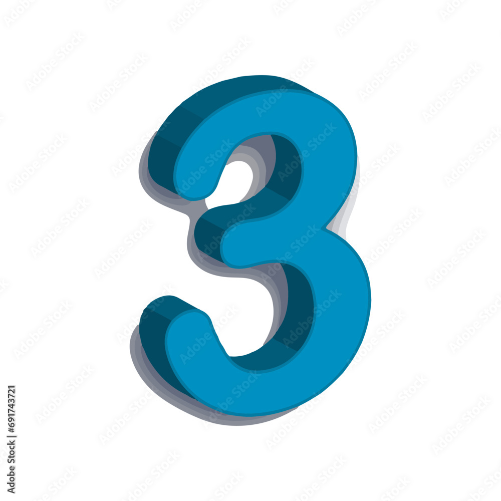 Illustration Vector Graphic of Number 3D design Illustration Vector Graphic of Number 3D design