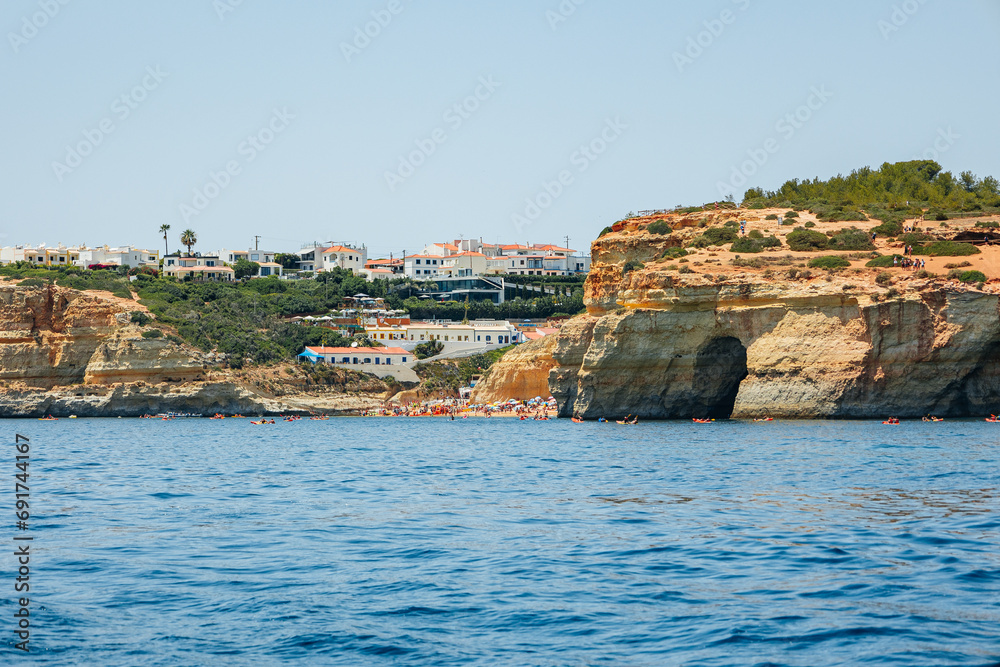 view of Carvoeiro Algarve from the sea