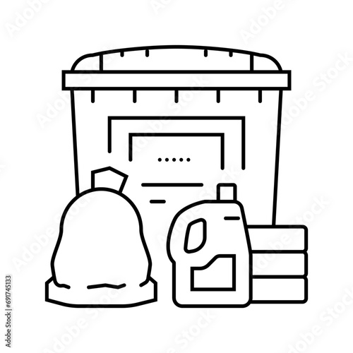 oil spill response kit petroleum engineer line icon vector. oil spill response kit petroleum engineer sign. isolated contour symbol black illustration