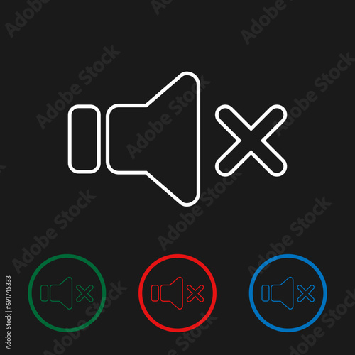 Mute Icon on Black Background