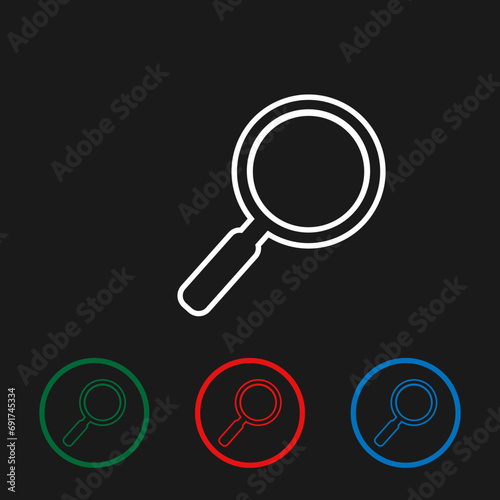 Search Icon on Black Background