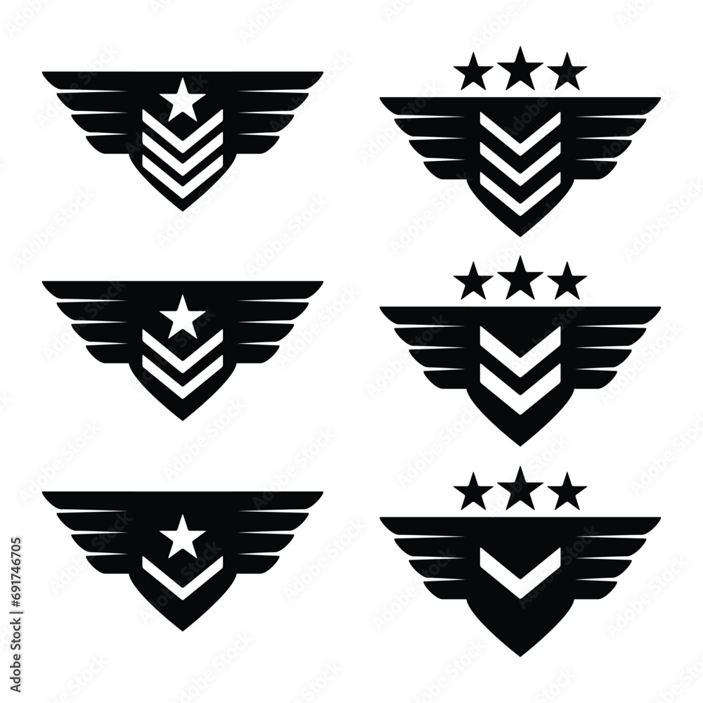 military rank icon, ranking icon Stock Vector | Adobe Stock