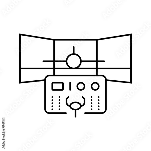 flight simulator aeronautical engineer line icon vector. flight simulator aeronautical engineer sign. isolated contour symbol black illustration