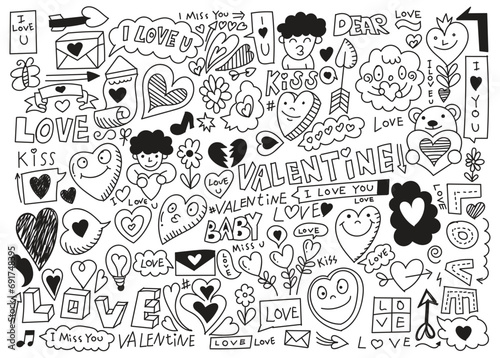 Love and Valentine's Day Doodle.