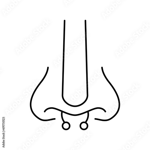 septum piercing fashion beauty line icon vector. septum piercing fashion beauty sign. isolated contour symbol black illustration