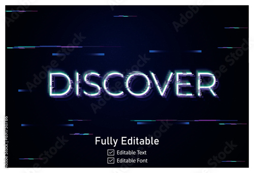 Futuristic Glitch text effect for video game text for editable cyberpunk  glitch text effect