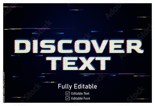 Futuristic Glitch text effect for video game text for editable cyberpunk  glitch text effect