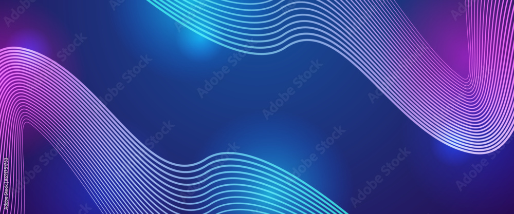 Purple violet and blue vector glowing tech line modern abstract background. Minimalist modern technology line concept for banner, flyer, card, or brochure cover