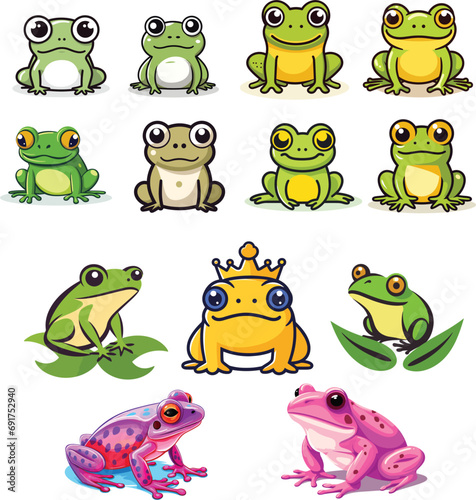 frog set icon logo