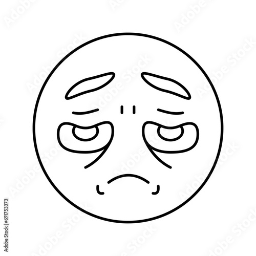 disappointed expression sad mood line icon vector. disappointed expression sad mood sign. isolated contour symbol black illustration