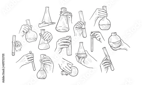 hand holding potion handdrawn collection