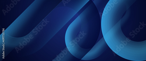 Blue vector modern line abstract technology background. Technology modern business wave line banner background © Roisa