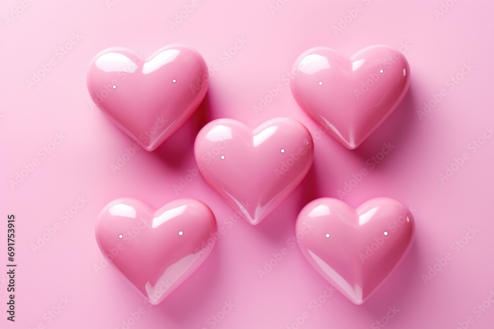 pink heart shaped shapes with stars Valentine's Day.