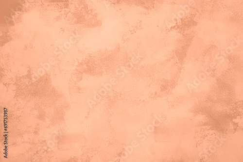 Peach Fuzz toned colour grunge decorative wall background. Art rough stylized texture banner trendy color 2024. Grunge Peach Fuzz color texture