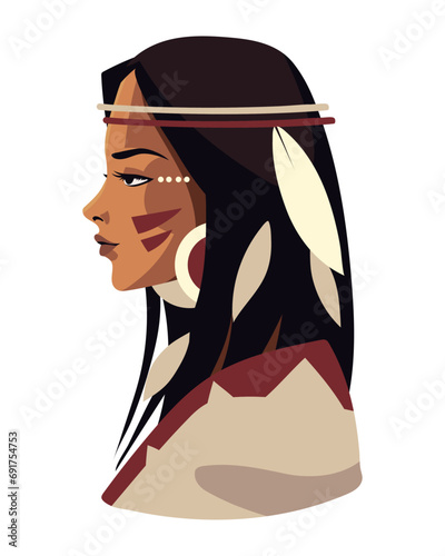 native american girl illustration