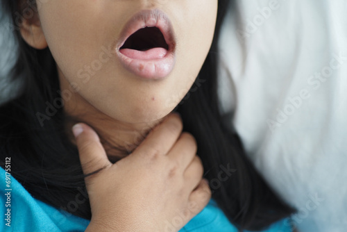  child got flu allergy sneezing and cough  photo