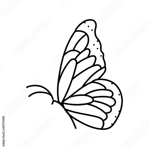 butterfly tattoo art vintage line icon vector. butterfly tattoo art vintage sign. isolated contour symbol black illustration