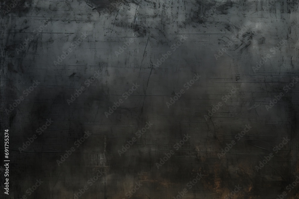 Black scraped metal sheet grunge background, Generative AI  - obrazy, fototapety, plakaty 