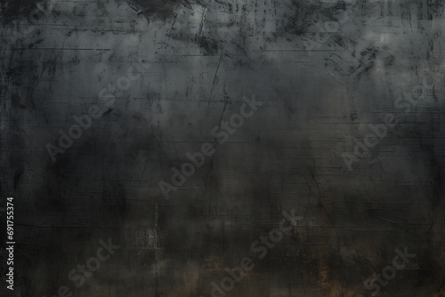 Black scraped metal sheet grunge background, Generative AI  photo