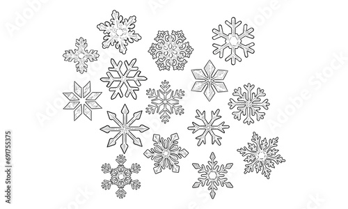 snowflake handdrawn collection