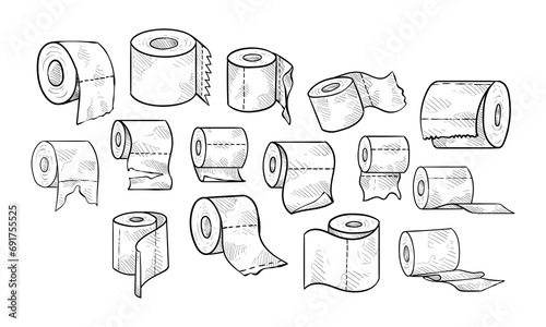 toilet paper handdrawn collection