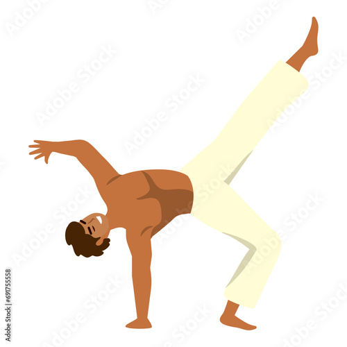 man practicing capoeira design