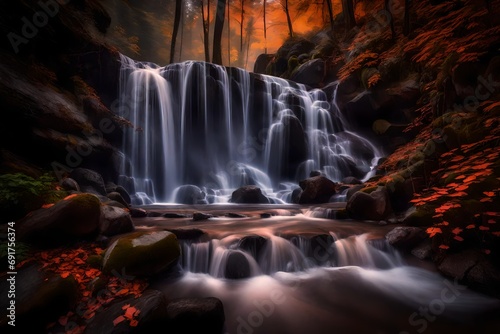 waterfall in the mountains