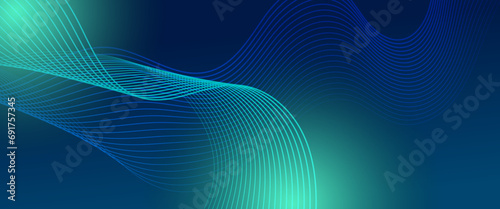 Green and blue vector modern line futuristic technology background